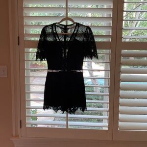Lovers + Friends black lace romper. Worn once. Size S.